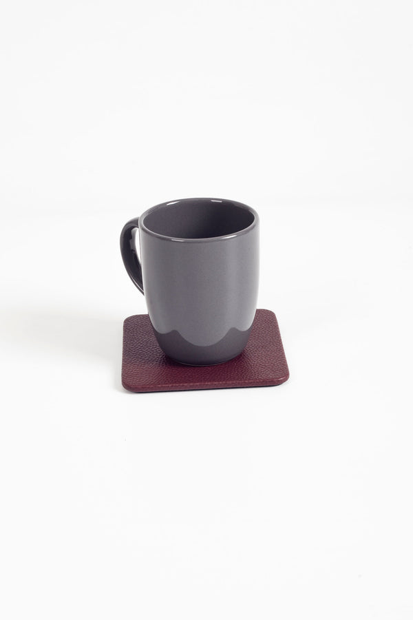 Leather Coaster Claret Red 1 Piece